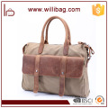 Factory Sale Fashion Canvas Computer Bags Outdoor Handbag Office Handbags With Genuine Leather